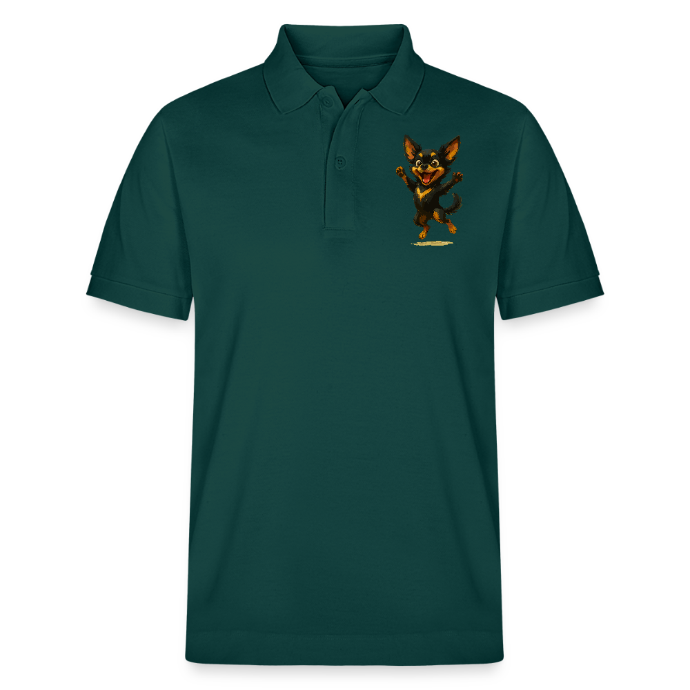 Fröhlicher Chihuahua Cartoon Hund – hüpfendes Tiermotiv voller Lebensfreude, witzige Geschenkidee für Hundefans und Tierfreunde - Glasiertes Grün