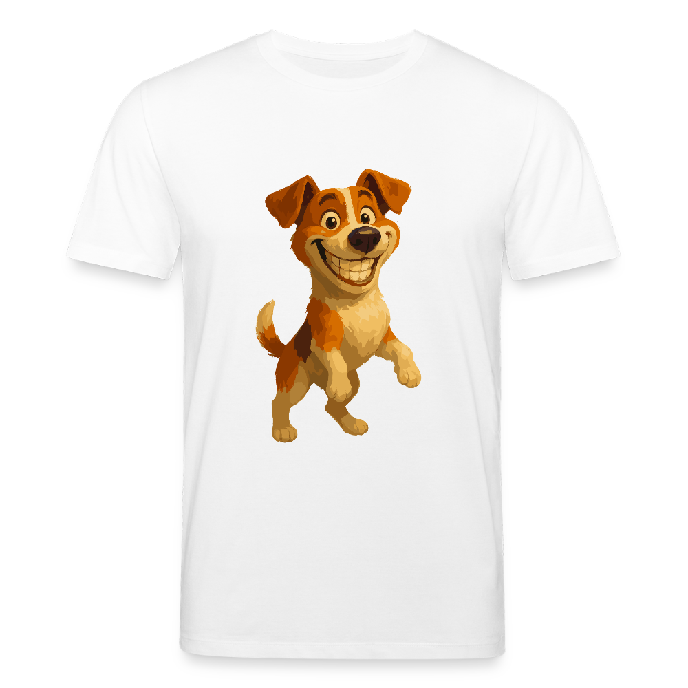Jack Russell Terrier T-Shirt breit grinsend – süßer Cartoon Hund, lustiges Motiv für Hundeliebhaber & Geschenkidee für Tierfreunde - Weiß