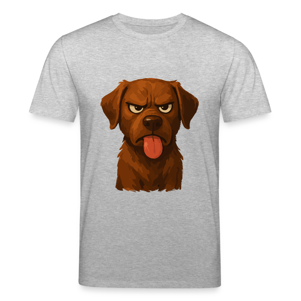 Labrador T-Shirt – Frecher Cartoon Hund mit Zunge | Lustiges Geschenk für Hundefans und Hundebesitzer - Grau meliert