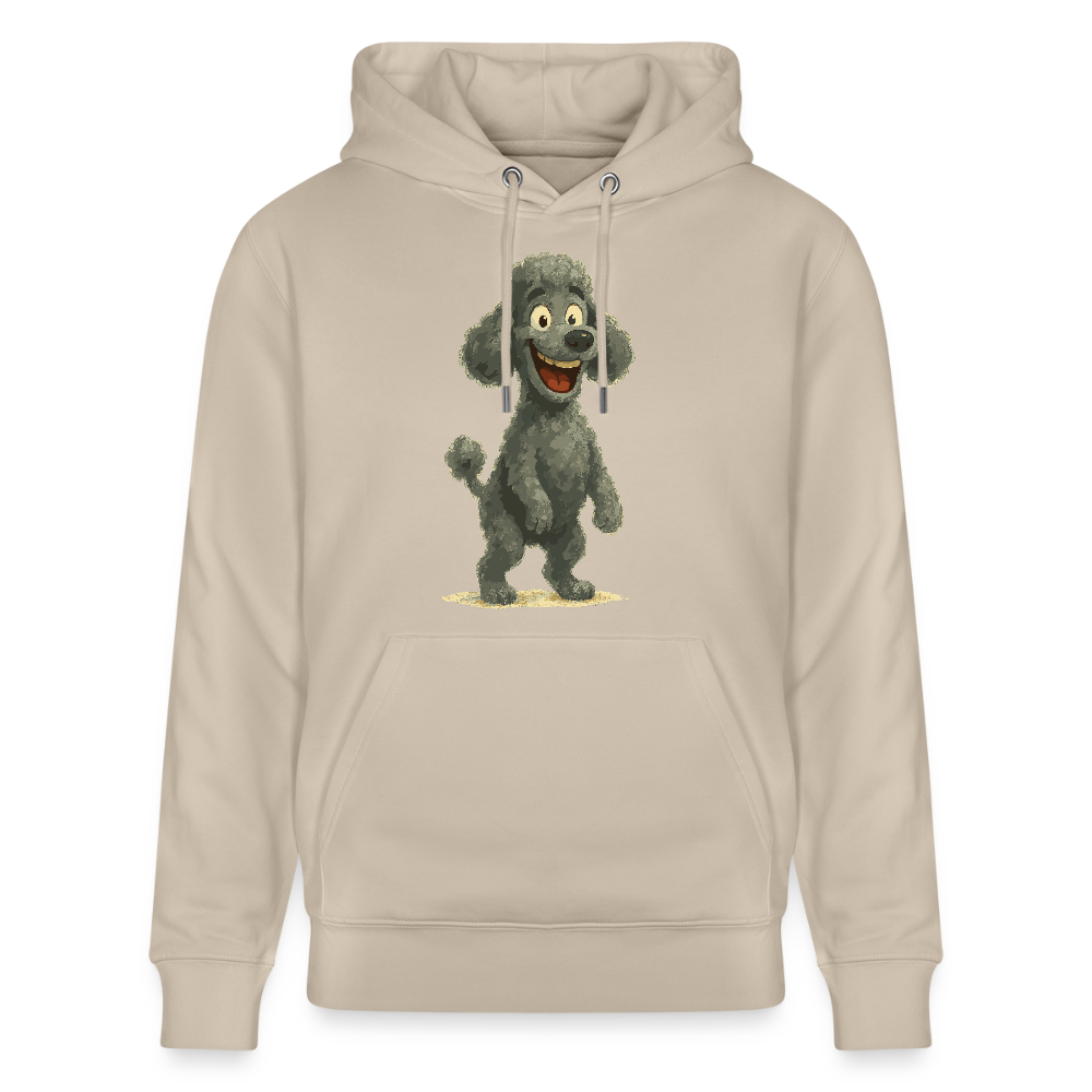 Pudel Hoodie mit breitem Grinsen Lustiger Cartoon – Witziges Hunde Design für Pudel Fans und Hundeliebhaber - Beige