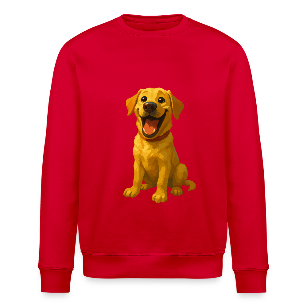 Labrador Sweatshirt – Lachender Cartoon Hund | Lustiges Geschenk für Hundebesitzer, Labrador-Fans und Hundefreunde - Rot