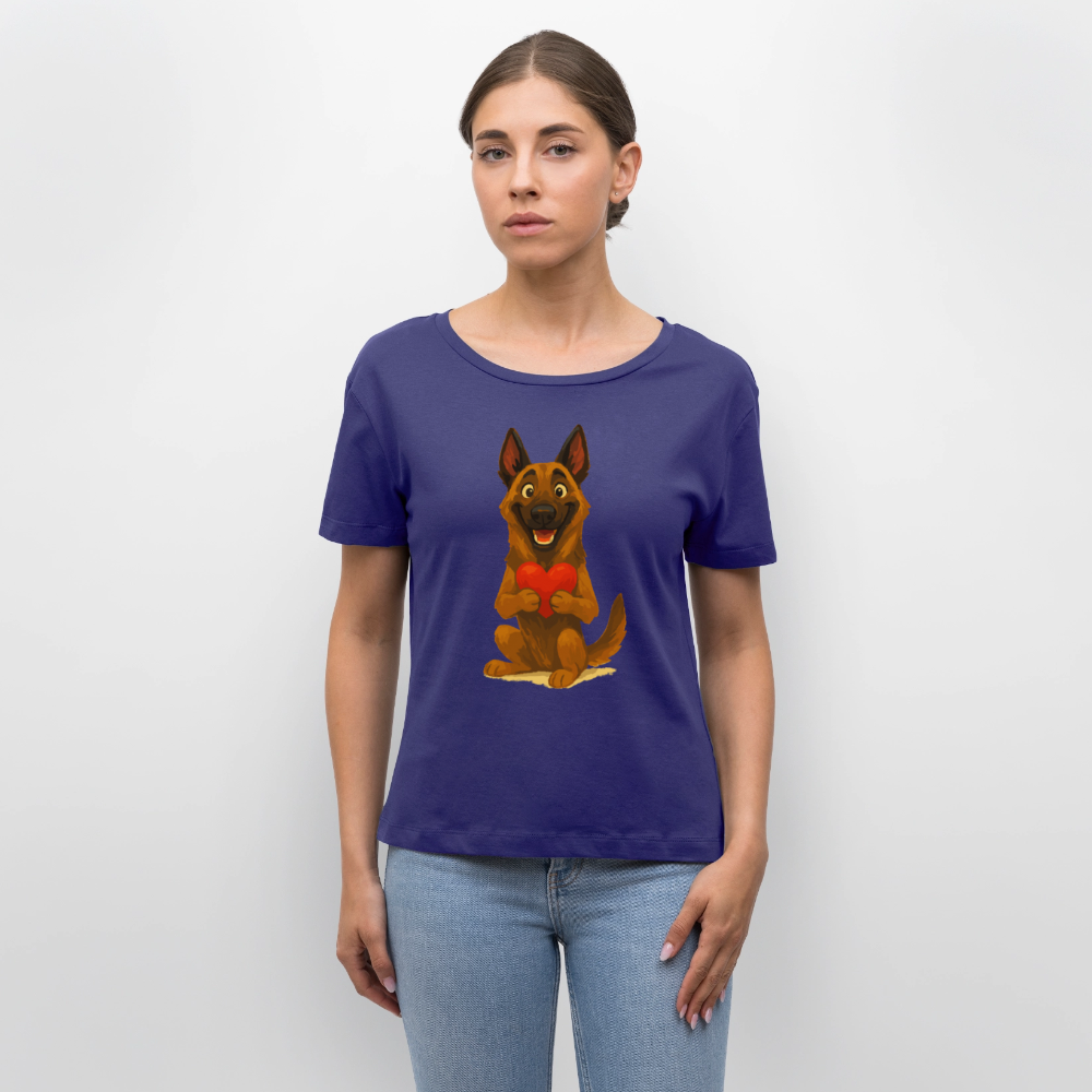 Malinois Shirt mit Herz Cartoon – liebevoller Belgischer Schäferhund als Hunde Motiv für Hundeliebhaber und Geschenkideen - Dämmerung