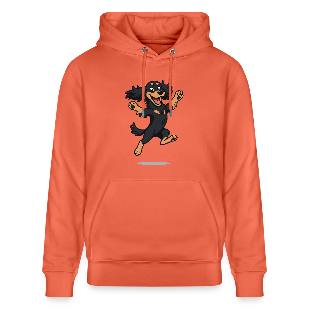 Cocker Spaniel Hoodie - fröhlicher hüpfender Cartoon  – lustiges Hundemotiv voller Freude, Geschenkidee für Hundeliebhaber und Tierfreunde - Hellrot