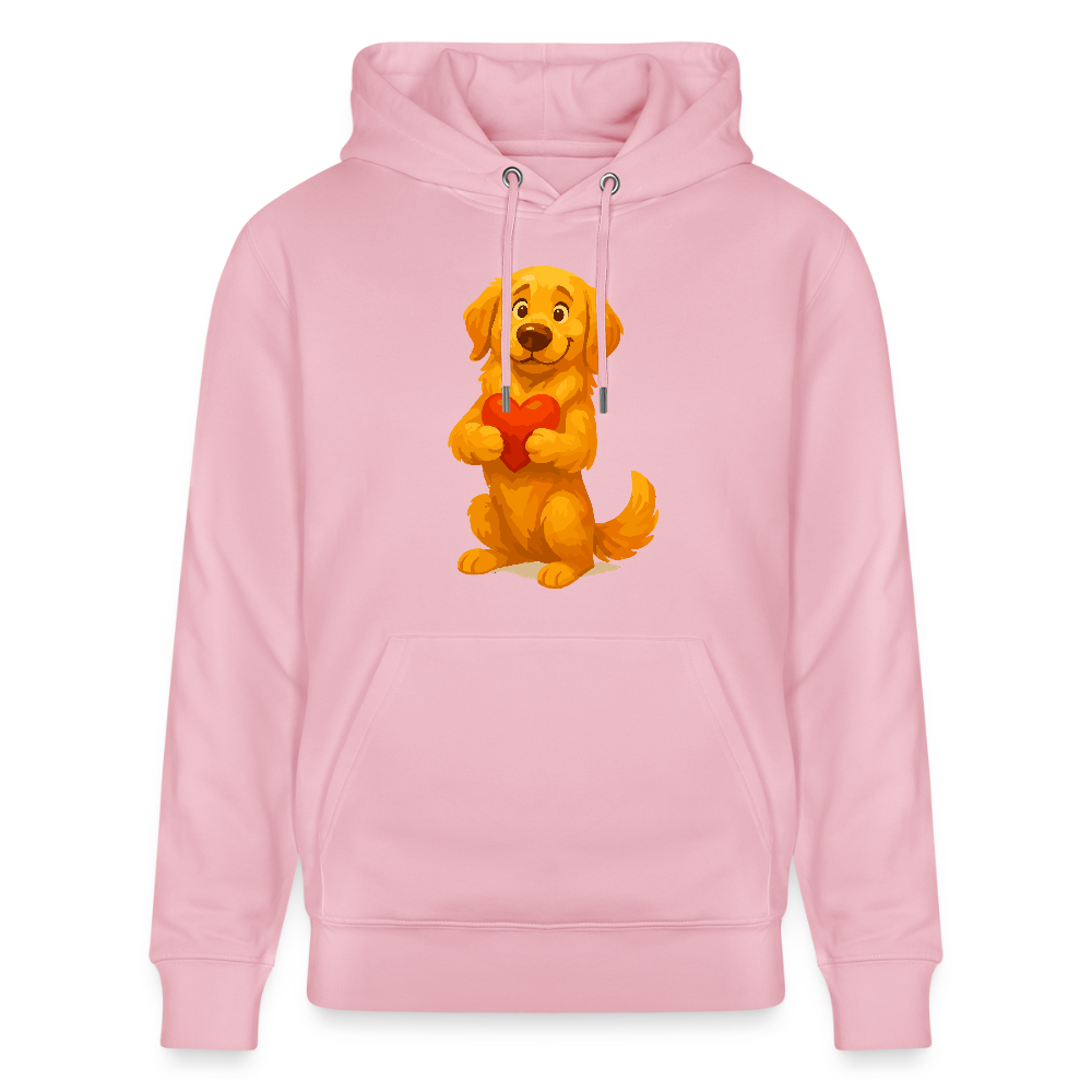 Golden Retriever Hoodie mit Herz – süßer Cartoon Hund, liebevolles Motiv für Hundeliebhaber, Valentinstag oder besondere Geschenkideen - Hellrosa