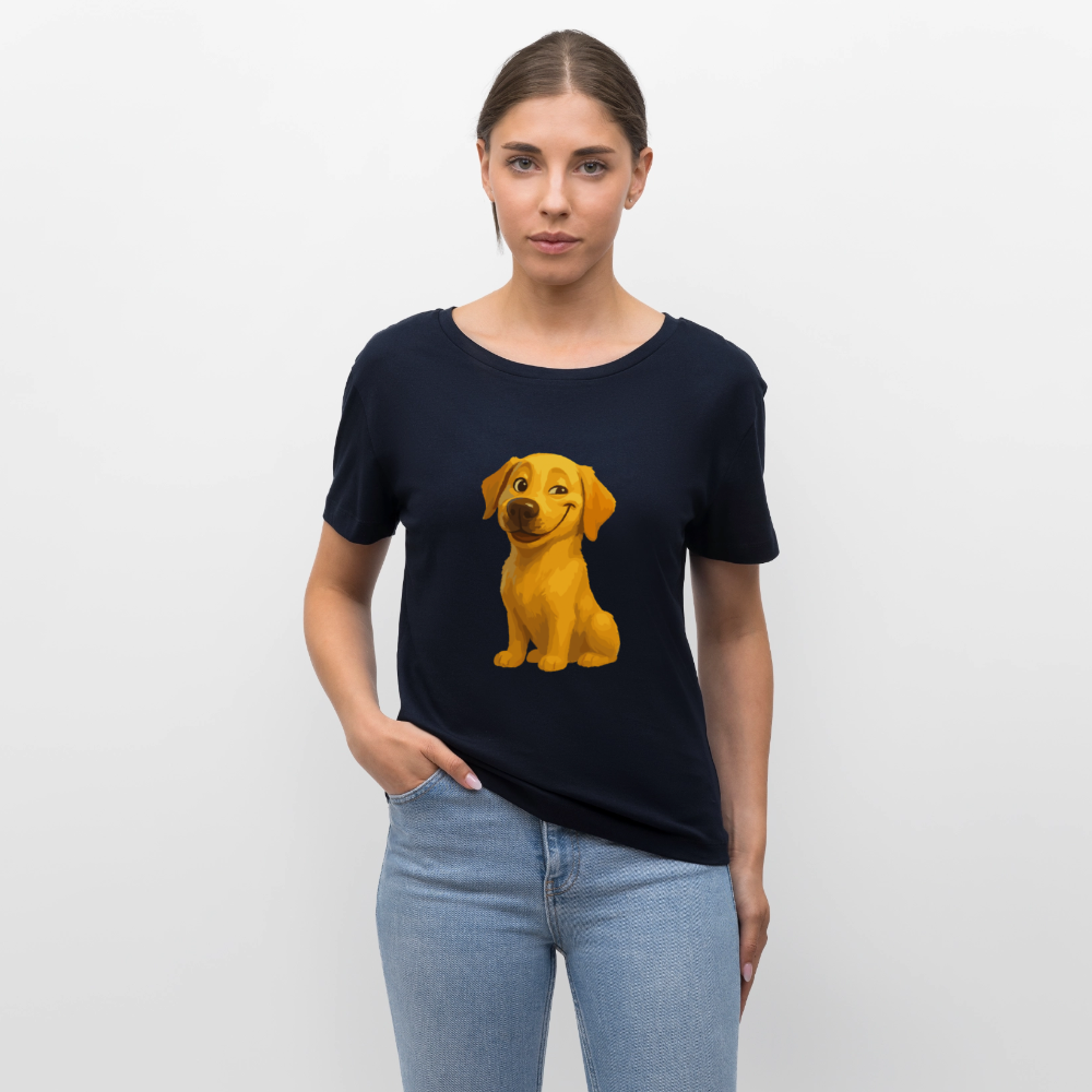 Labrador Shirt – Grinsender Cartoon Hund | Lustiges Geschenk für Hundebesitzer, Hundefans und Labrador-Liebhaber - Navy