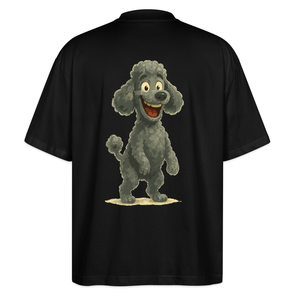 Pudel Oversized mit breitem Grinsen Lustiger Cartoon – Witziges Hunde Design für Pudel Fans und Hundeliebhaber - Schwarz