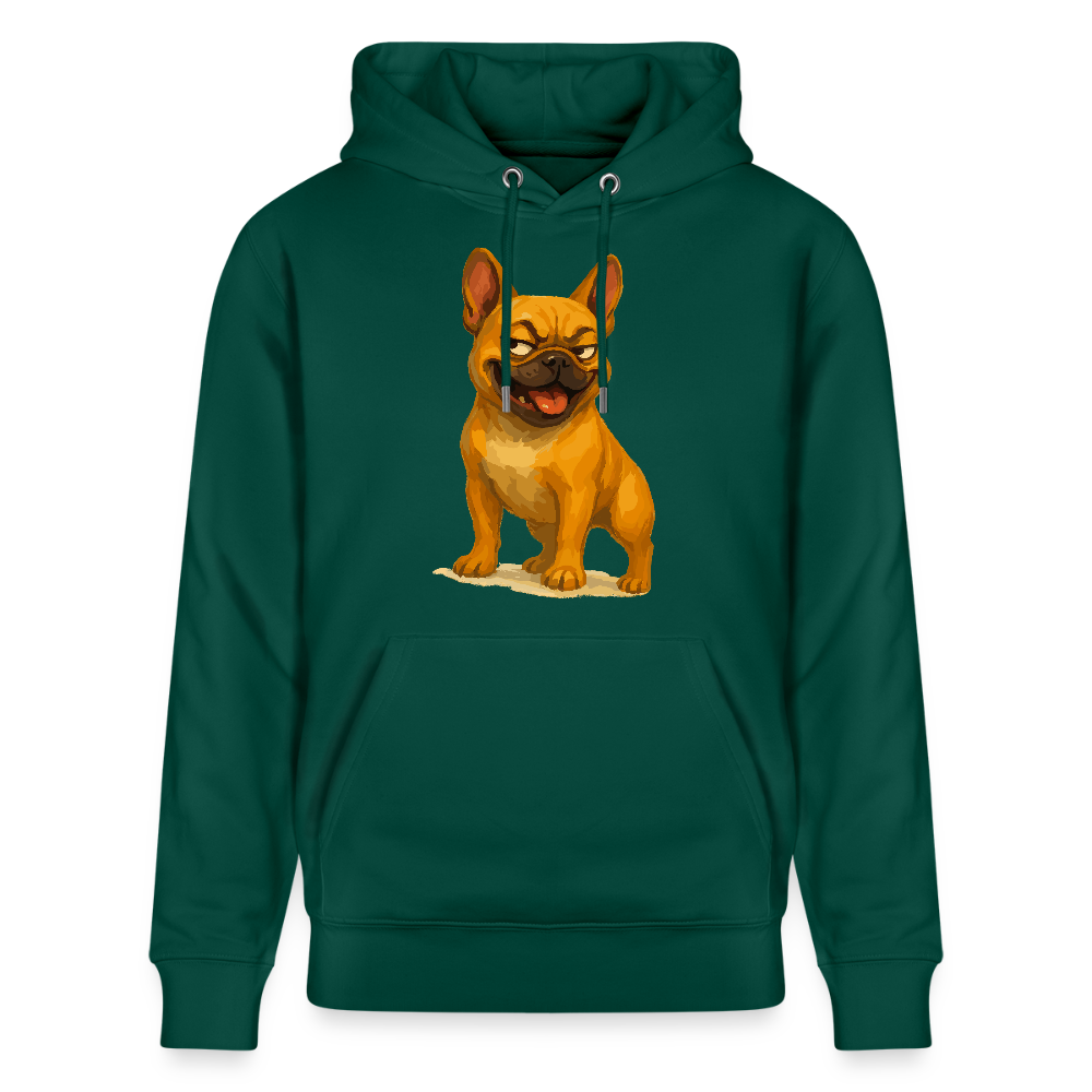 Französische Bulldogge Hoodie - Frecher Cartoon mit verschmitztem Grinsen – Humorvolles Hunde Motiv für Tierfreunde und Geschenkideen - Forest