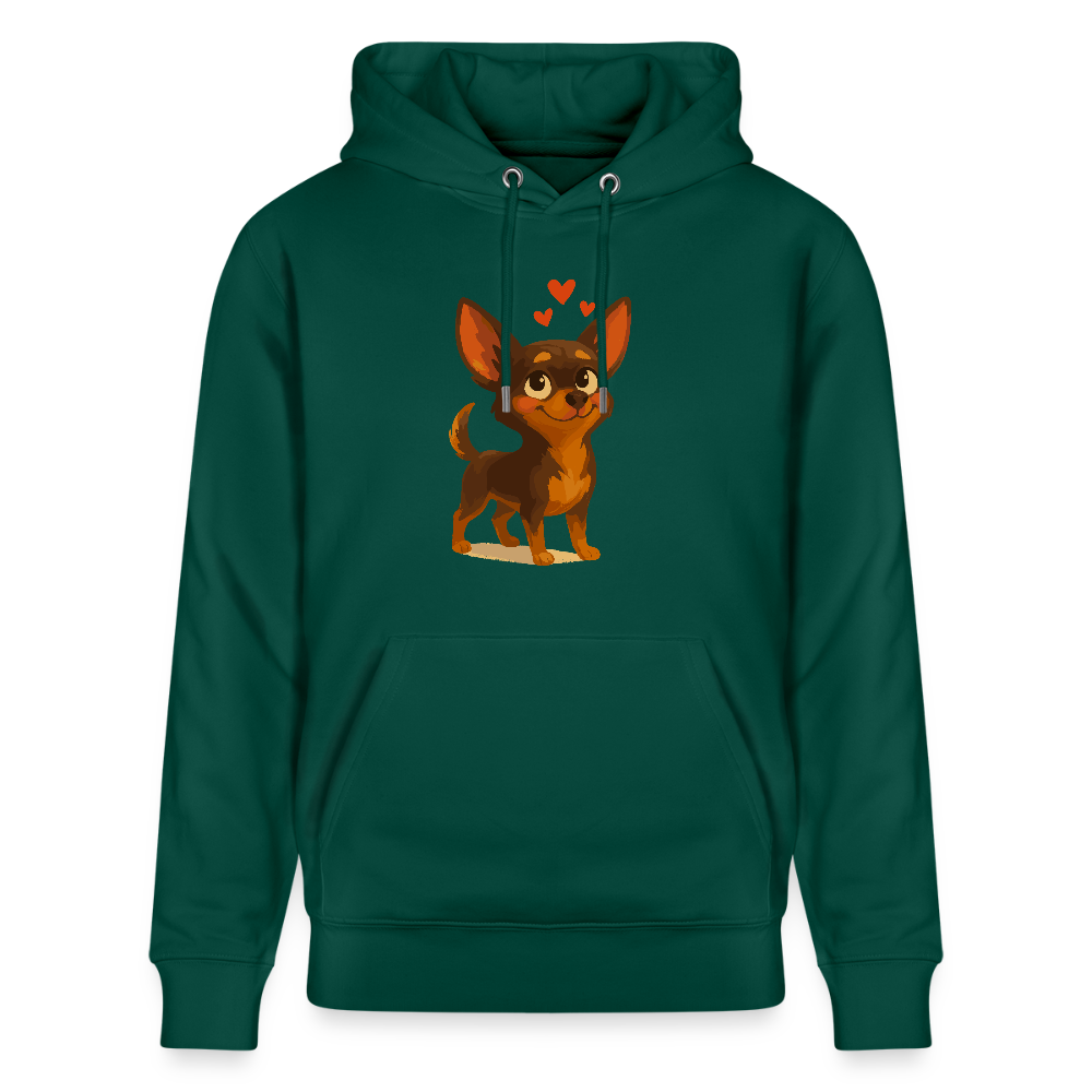 Verliebter Chihuahua Hoodie Cartoon Hund mit Herzen – süßes romantisches Tiermotiv, Geschenkidee für Valentinstag und Hundefans - Forest