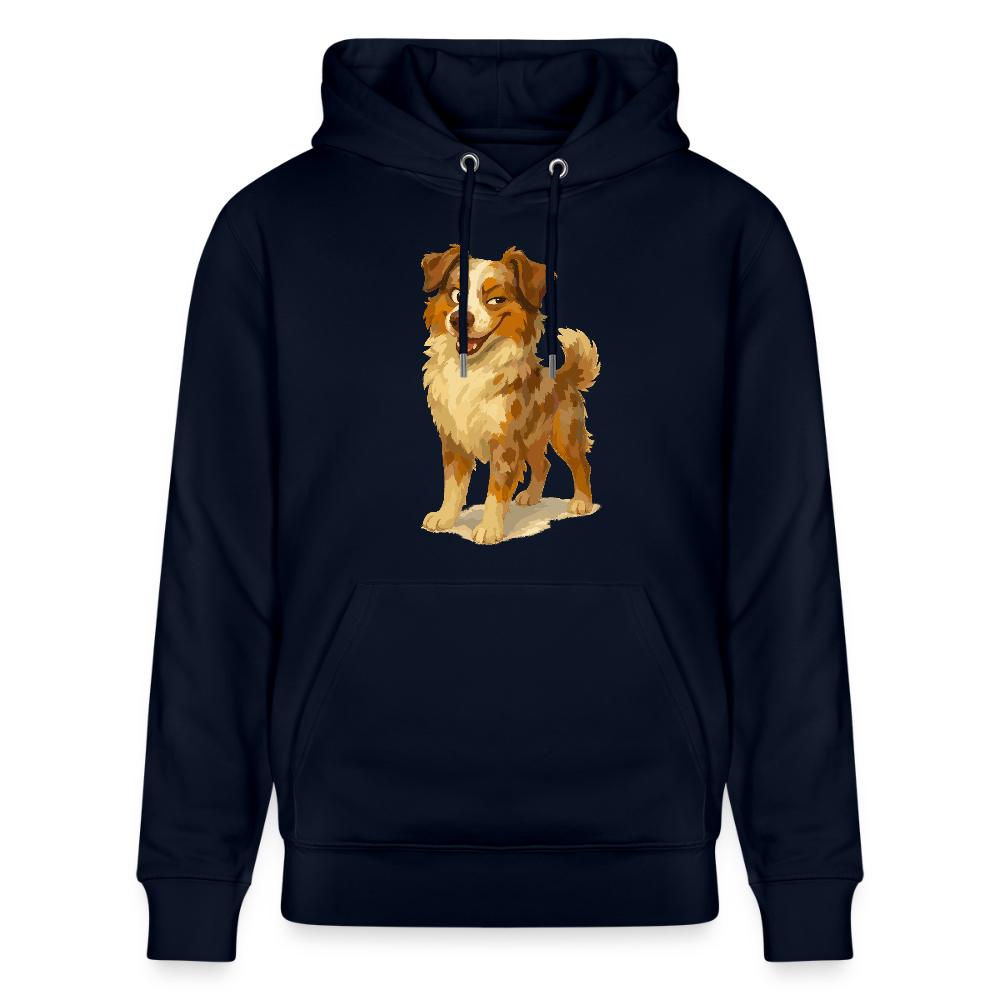 Australian Shepherd Hoodie Frecher Cartoon mit verschmitztem Grinsen – Humorvolles Hunde Motiv für Tierfreunde und Geschenkideen - Navy