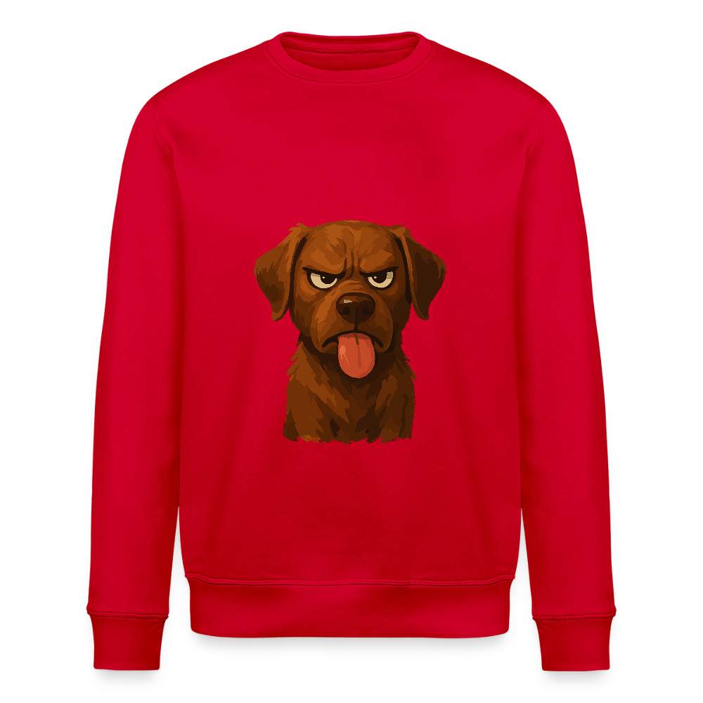 Labrador Sweatshirt – Frecher Cartoon Hund mit Zunge | Lustiges Geschenk für Hundefans und Hundebesitzer - Rot