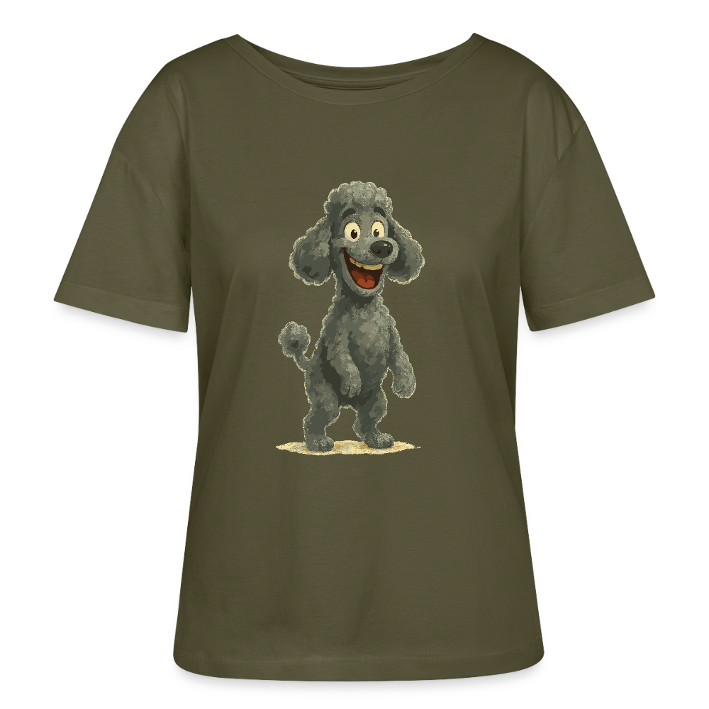 Pudel Shirt mit breitem Grinsen Lustiger Cartoon – Witziges Hunde Design für Pudel Fans und Hundeliebhaber - Khaki