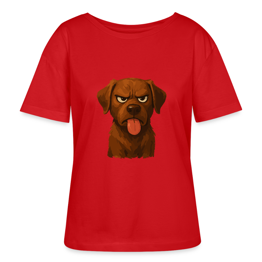 Labrador Shirt – Frecher Cartoon Hund mit Zunge | Lustiges Geschenk für Hundefans und Hundebesitzer - Rot