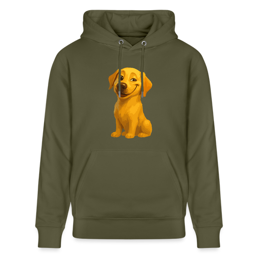 Labrador Hoodie – Grinsender Cartoon Hund | Lustiges Geschenk für Hundebesitzer, Hundefans und Labrador-Liebhaber - Khaki Grün