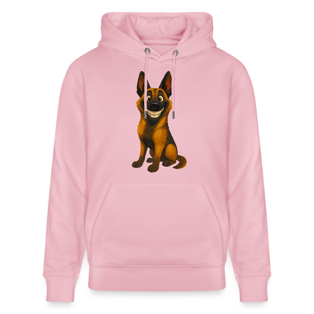 Malinois Hoodie Grinsender Cartoon – lustiger Belgischer Schäferhund im gemalten Stil als humorvolles Hunde Motiv für Hundeliebhaber - Hellrosa