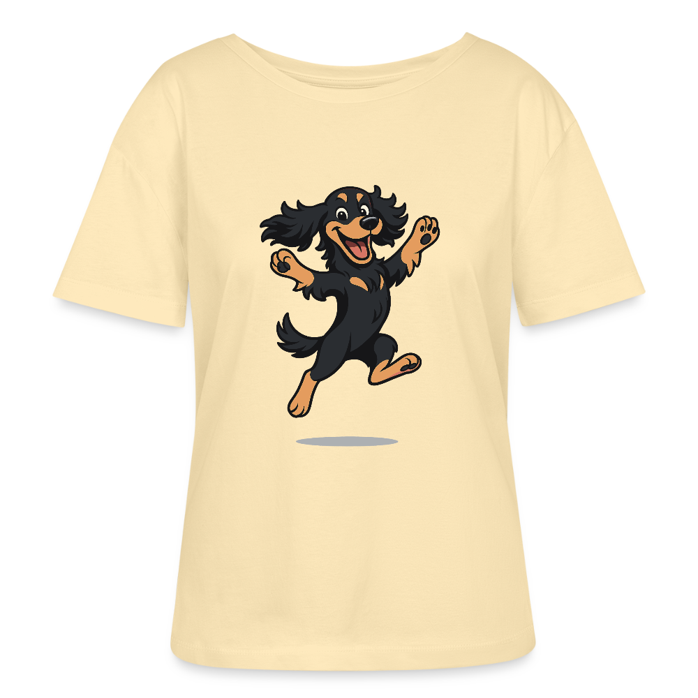 Cocker Spaniel Shirt - fröhlicher hüpfender Cartoon  – lustiges Hundemotiv voller Freude, Geschenkidee für Hundeliebhaber und Tierfreunde - Creme