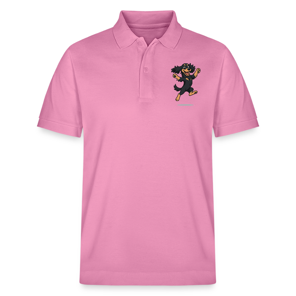 Cocker Spaniel Poloshirt - fröhlicher hüpfender Cartoon  – lustiges Hundemotiv voller Freude, Geschenkidee für Hundeliebhaber und Tierfreunde - Blasenrosa