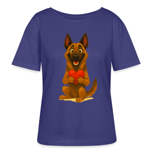 Malinois Shirt mit Herz Cartoon – liebevoller Belgischer Schäferhund als Hunde Motiv für Hundeliebhaber und Geschenkideen - Dämmerung