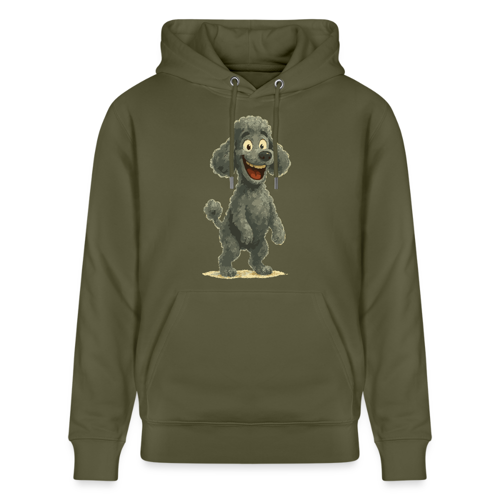 Pudel Hoodie mit breitem Grinsen Lustiger Cartoon – Witziges Hunde Design für Pudel Fans und Hundeliebhaber - Khaki Grün