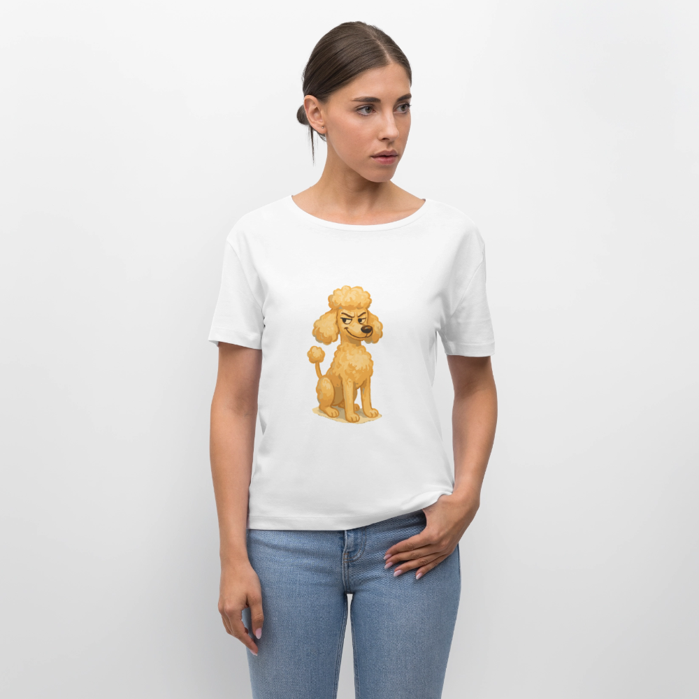 Frecher Pudel Shirt Cartoon im Malstil – Humorvolles Hundemotiv für Tierfreunde und Geschenkidee für Hundeliebhaber - Weiß