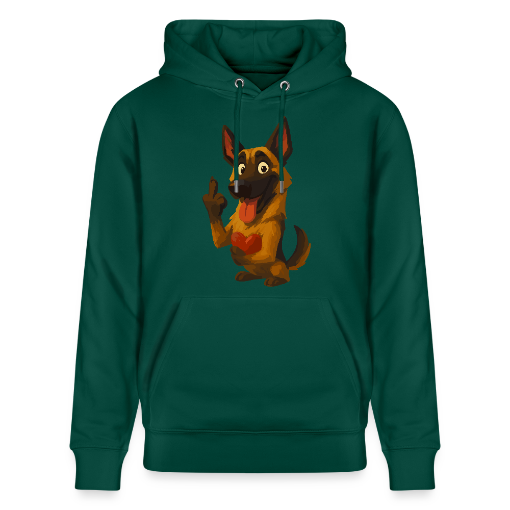 Frecher Malinois Hoodie mit Herz – witziges und provokantes Hunde Cartoon Motiv für Hundeliebhaber mit Sinn für Humor - Forest