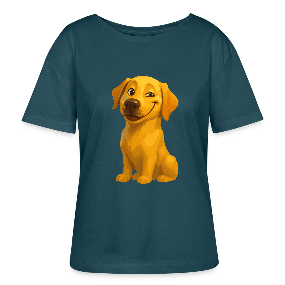Labrador Shirt – Grinsender Cartoon Hund | Lustiges Geschenk für Hundebesitzer, Hundefans und Labrador-Liebhaber - Dunkles Petrol
