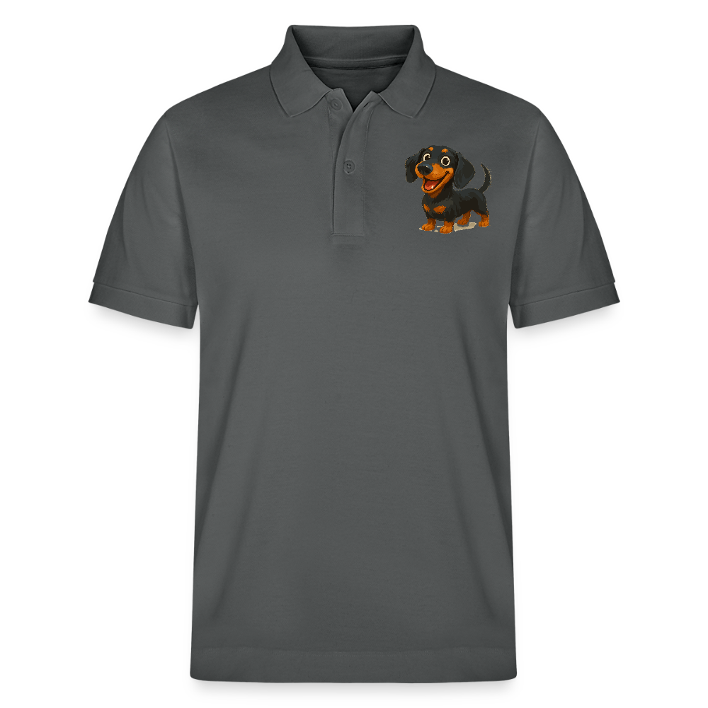 Dackel Poloshirt – Fröhlicher Cartoon Dachshund | Niedlicher Hund Pullover Geschenk für Hundefans - Anthrazit