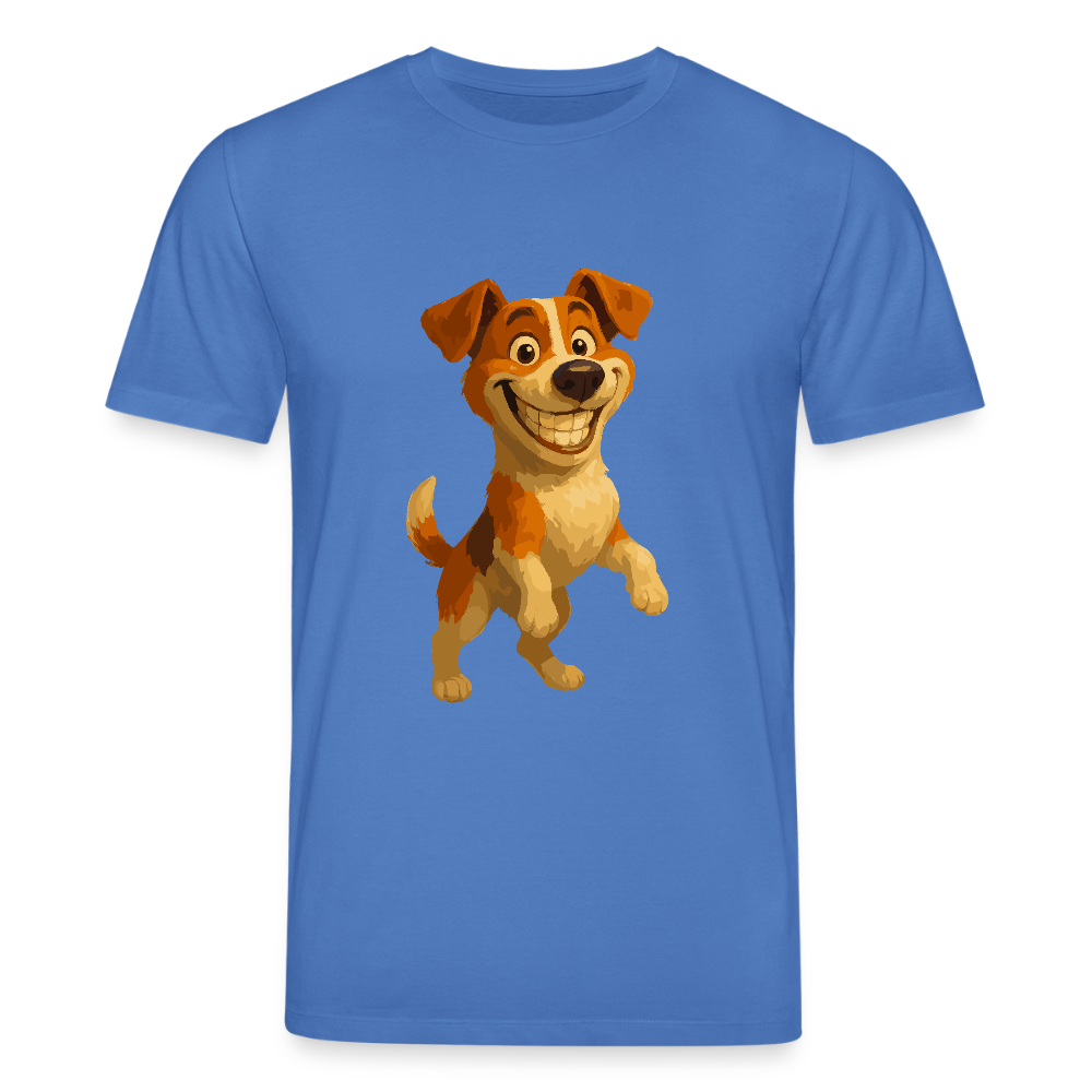Jack Russell Terrier T-Shirt breit grinsend – süßer Cartoon Hund, lustiges Motiv für Hundeliebhaber & Geschenkidee für Tierfreunde - Achtsames Blau
