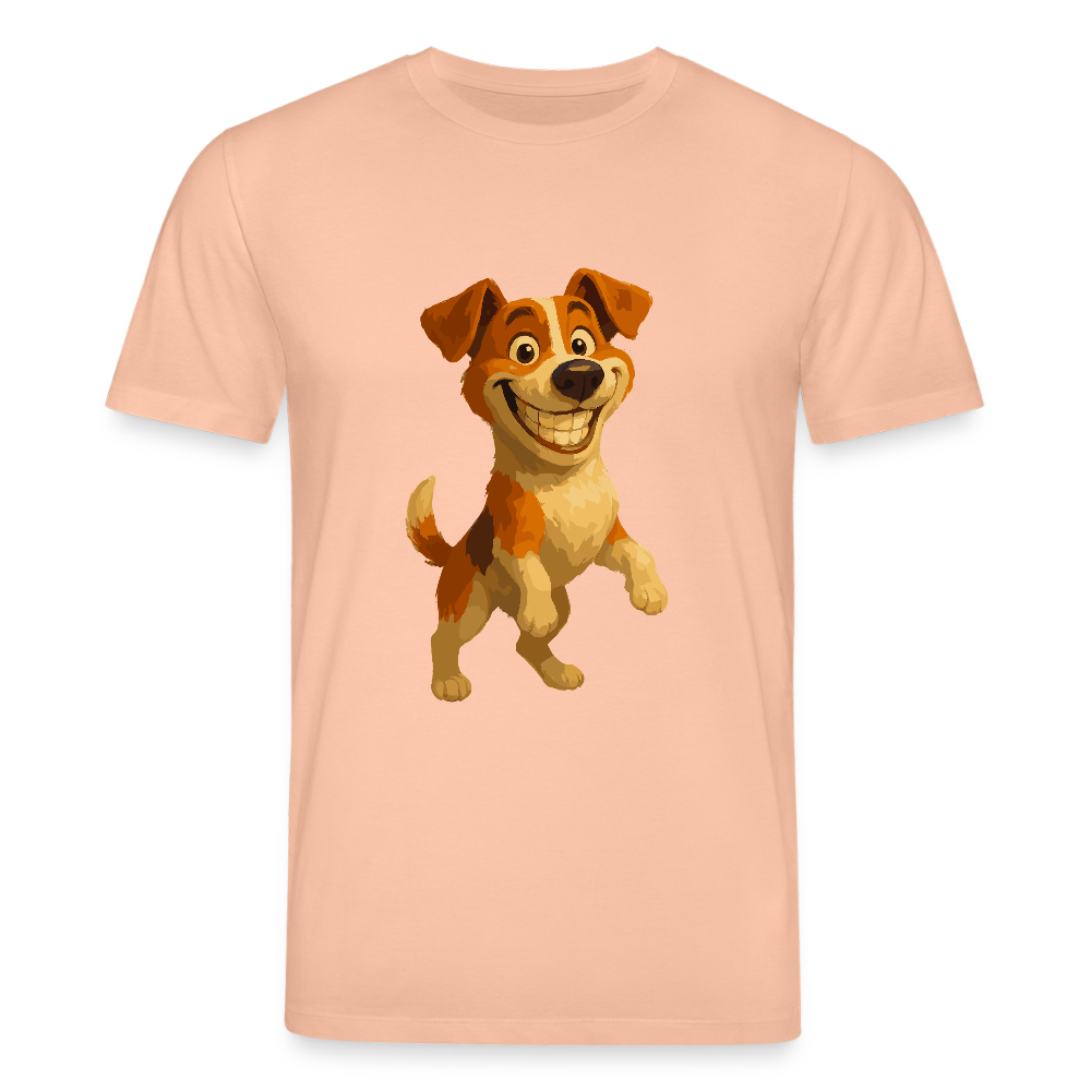 Jack Russell Terrier T-Shirt breit grinsend – süßer Cartoon Hund, lustiges Motiv für Hundeliebhaber & Geschenkidee für Tierfreunde - Pfirsich