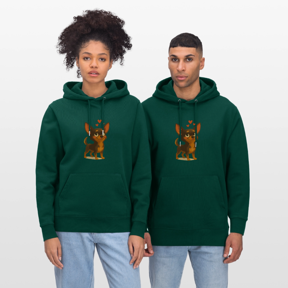 Verliebter Chihuahua Hoodie Cartoon Hund mit Herzen – süßes romantisches Tiermotiv, Geschenkidee für Valentinstag und Hundefans - Forest