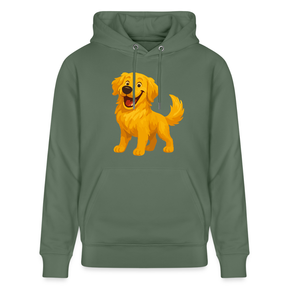 Golden Retriever Hoodie Fröhlicher Cartoon – lachendes Hundemotiv, süßes Geschenk für Hundeliebhaber und Tierfreunde - Tanngrün