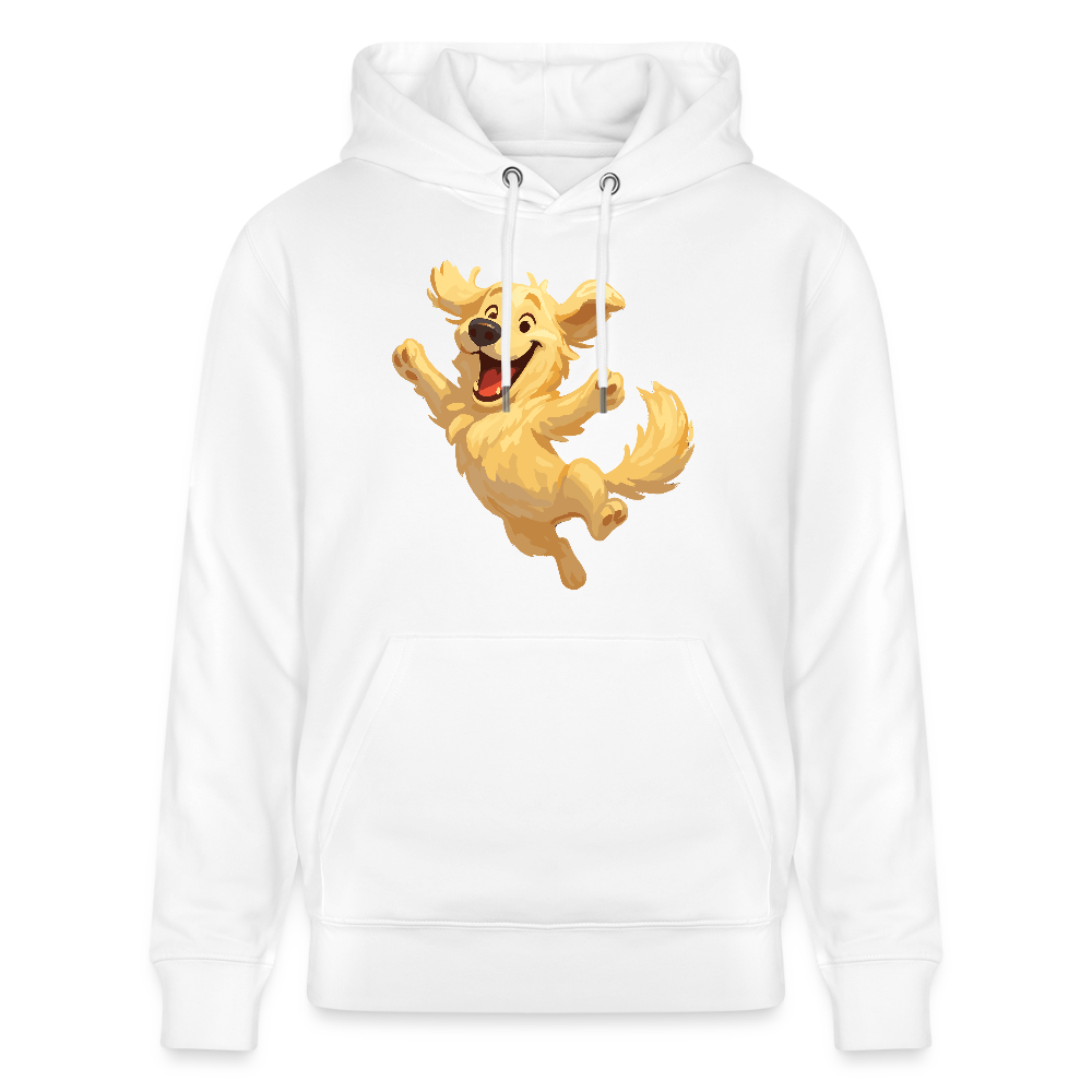 Golden Retriever Hoodie Springender Cartoon – fröhliches Hundemotiv, perfektes Geschenk für Hundeliebhaber und Tierfreunde - Weiß