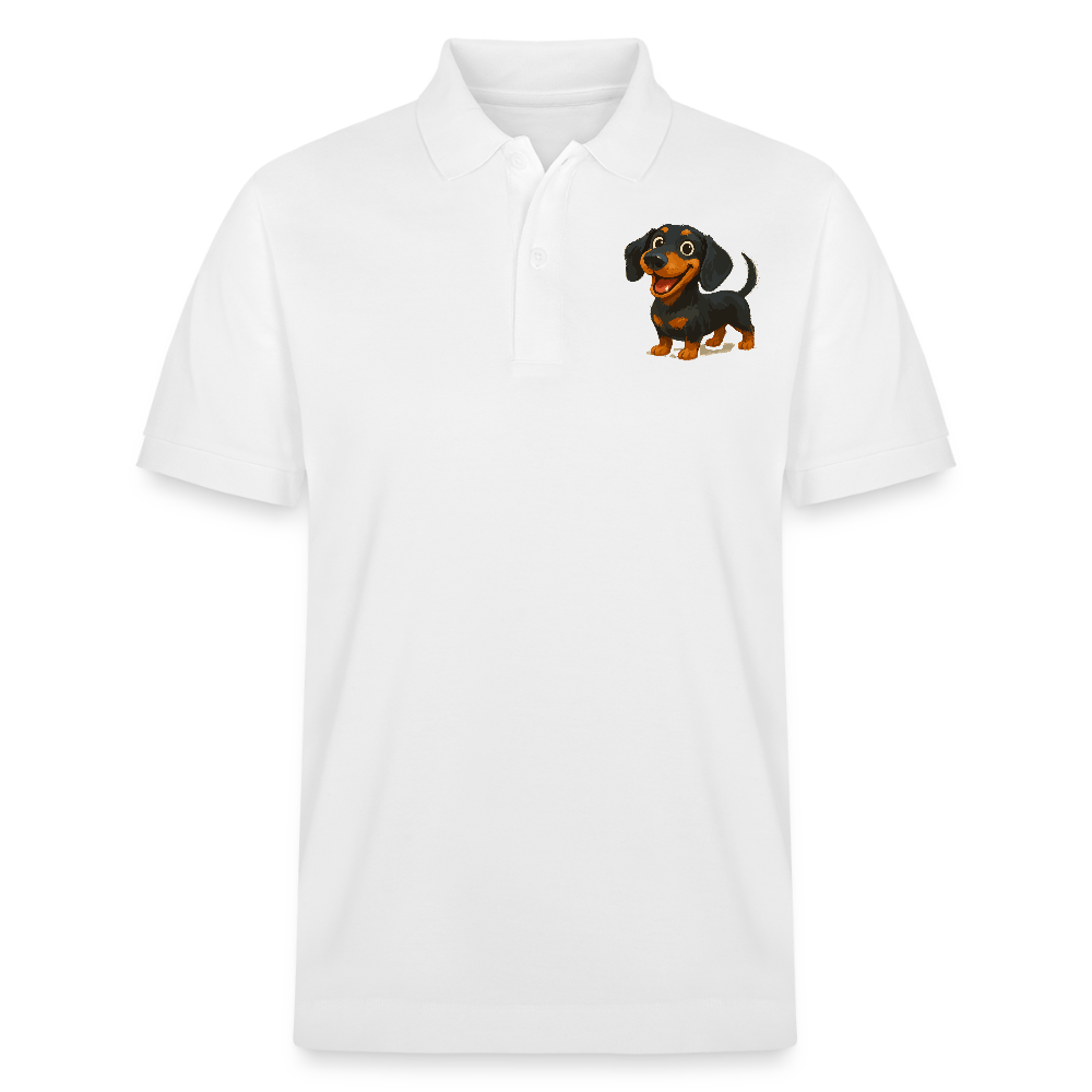 Dackel Poloshirt – Fröhlicher Cartoon Dachshund | Niedlicher Hund Pullover Geschenk für Hundefans - Weiß