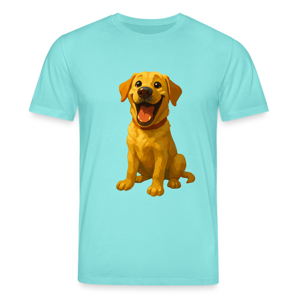 Labrador T-Shirt – Lachender Cartoon Hund | Lustiges Geschenk für Hundebesitzer, Labrador-Fans und Hundefreunde - Poolblau
