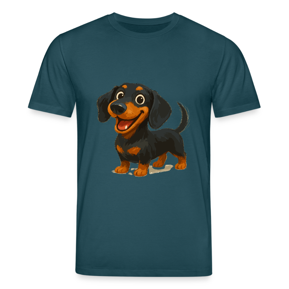Dackel T-Shirt – Fröhlicher Cartoon Dachshund | Niedlicher Hund Pullover Geschenk für Hundefans - Dunkles Petrol