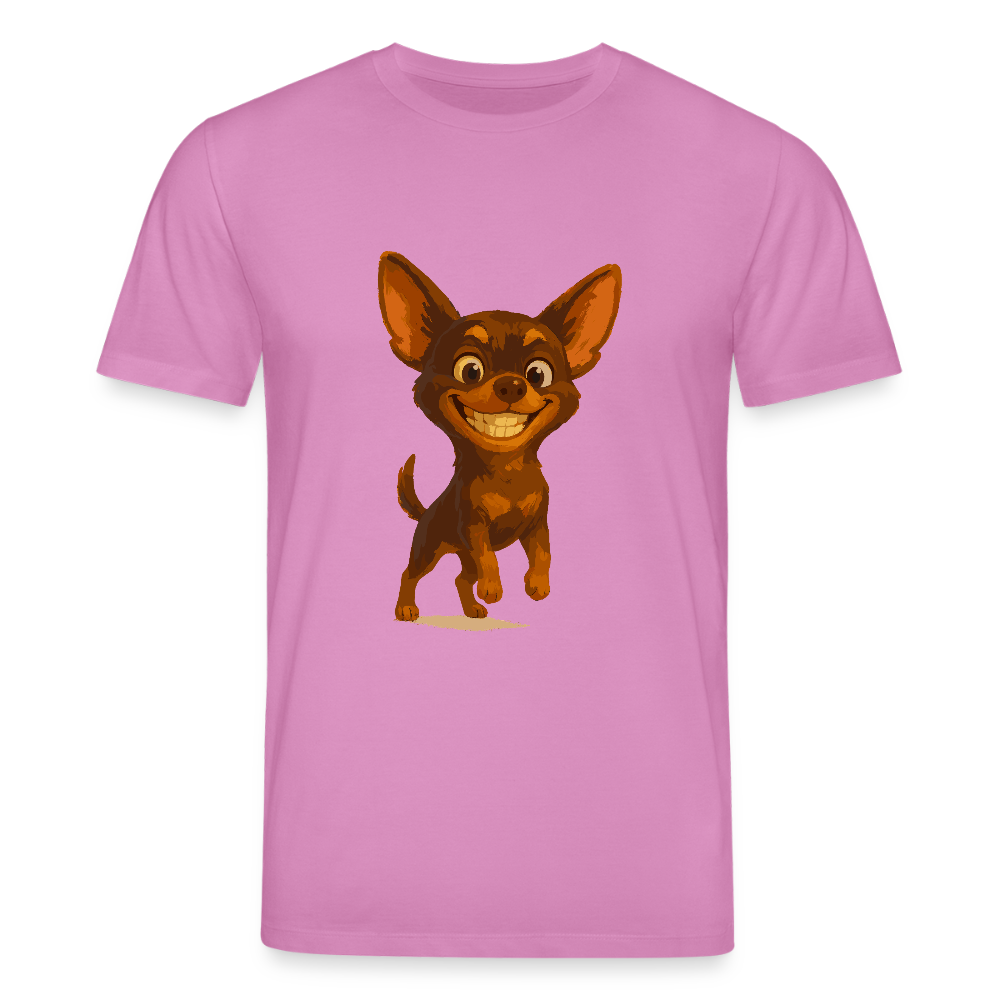 Grinsender Chihuahua T-Shirt Cartoon Hund – witziges Tiermotiv mit großem Lächeln, Geschenkidee für Hundefans und Tierfreunde - Pink