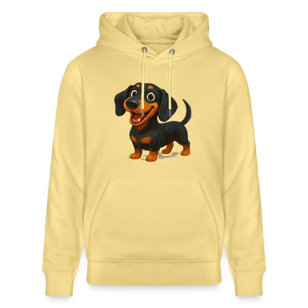 Dackel Hoodie – Fröhlicher Cartoon Dachshund | Niedlicher Hund Pullover Geschenk für Hundefans - Gelb Viva