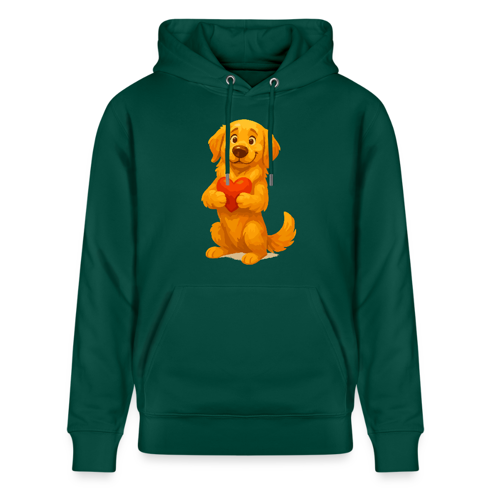 Golden Retriever Hoodie mit Herz – süßer Cartoon Hund, liebevolles Motiv für Hundeliebhaber, Valentinstag oder besondere Geschenkideen - Forest