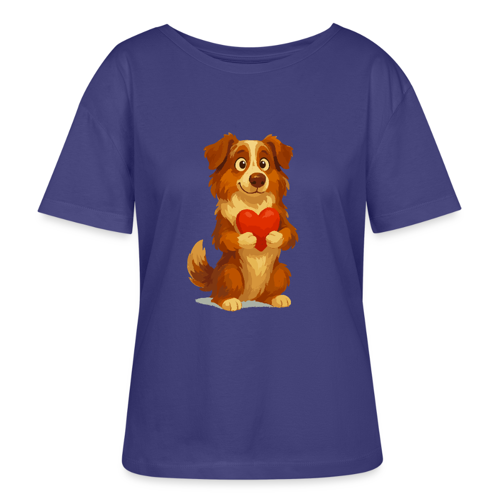 Australian Shepherd Shirt Süßer Cartoon mit Herz – Liebevolles Hunde Motiv für Valentinstag, Freundschaft und Geschenkideen - Dämmerung