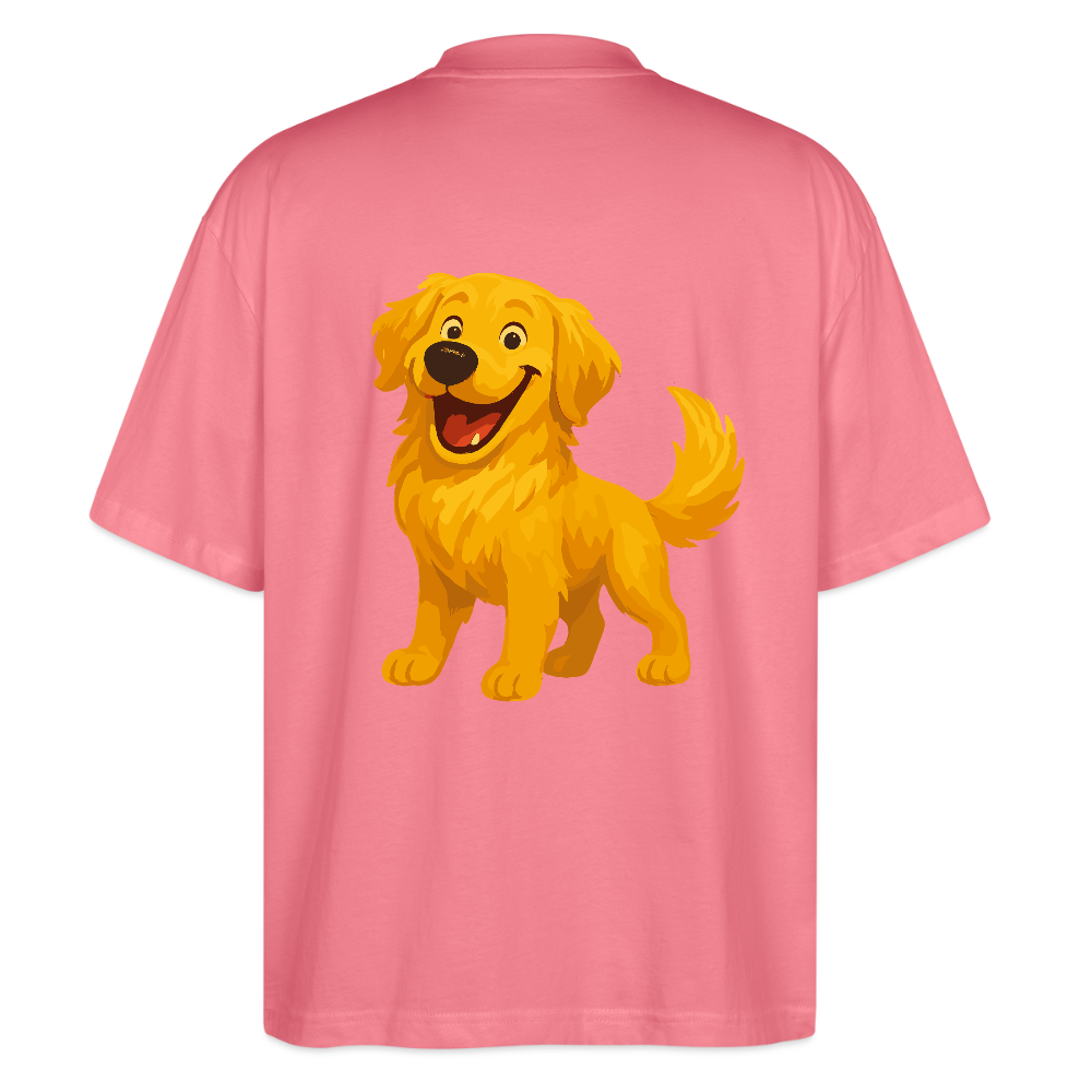 Golden Retriever Oversized Fröhlicher Cartoon – lachendes Hundemotiv, süßes Geschenk für Hundeliebhaber und Tierfreunde - Pink