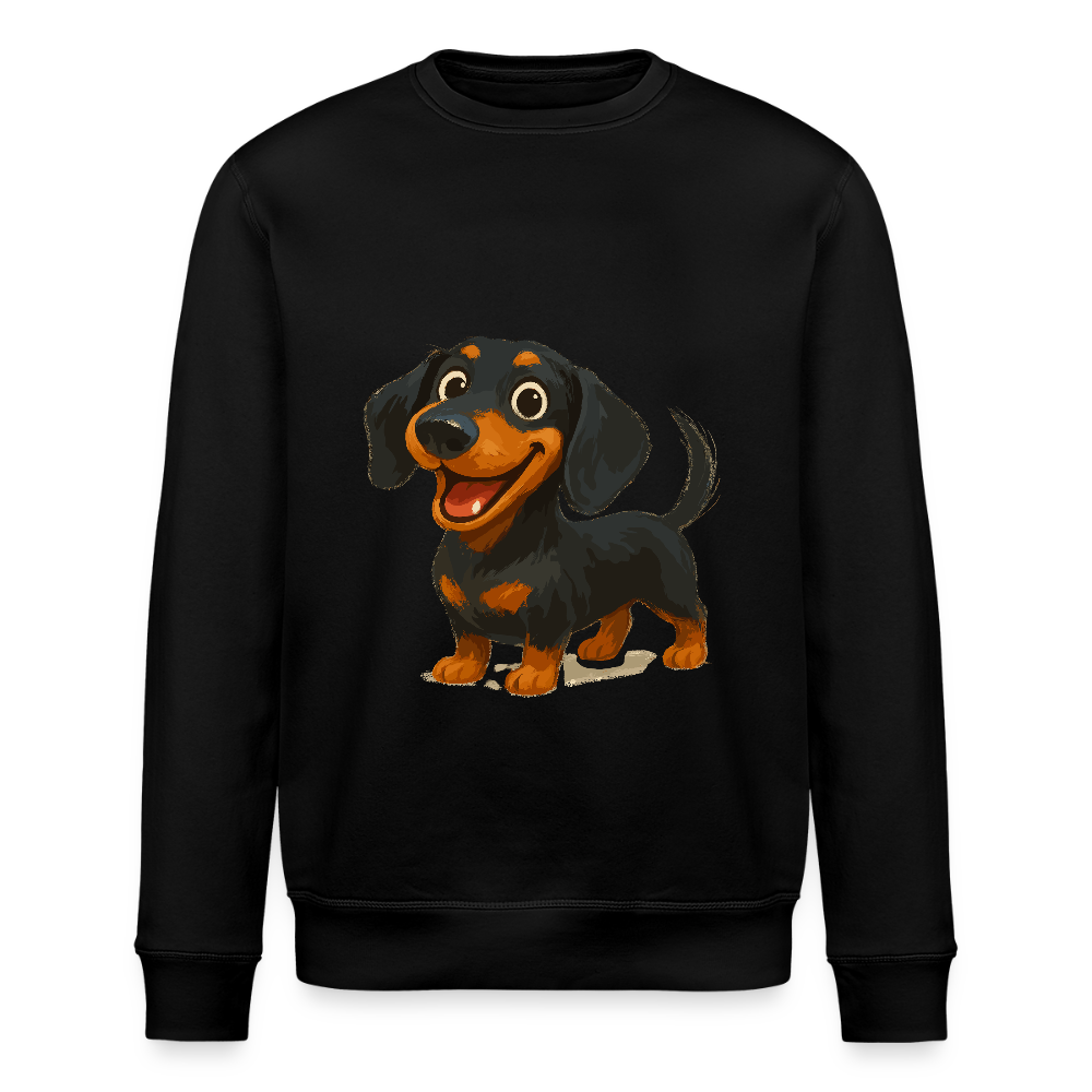 Dackel Sweatshirt – Fröhlicher Cartoon Dachshund | Niedlicher Hund Pullover Geschenk für Hundefans - Schwarz