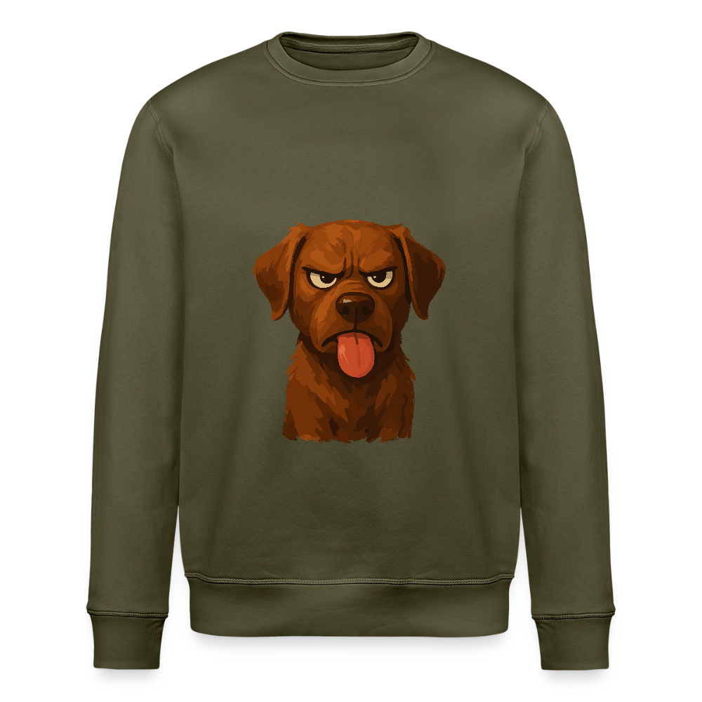 Labrador Sweatshirt – Frecher Cartoon Hund mit Zunge | Lustiges Geschenk für Hundefans und Hundebesitzer - Khaki