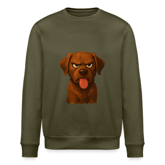 Labrador Sweatshirt – Frecher Cartoon Hund mit Zunge | Lustiges Geschenk für Hundefans und Hundebesitzer - Khaki