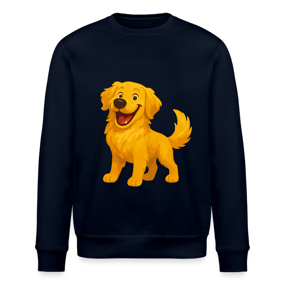 Golden Retriever Sweatshirt Fröhlicher Cartoon – lachendes Hundemotiv, süßes Geschenk für Hundeliebhaber und Tierfreunde - Navy