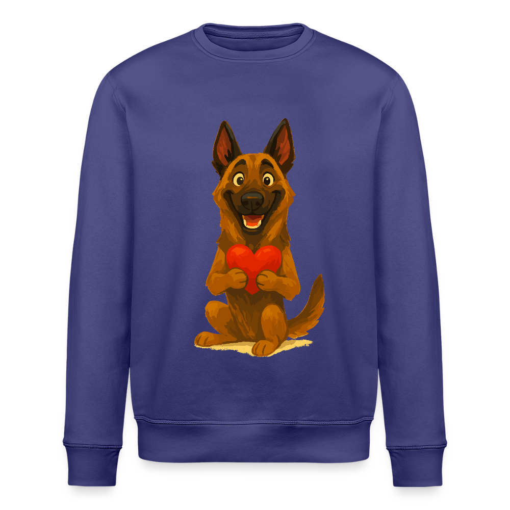 Malinois Sweatshirt mit Herz Cartoon – liebevoller Belgischer Schäferhund als Hunde Motiv für Hundeliebhaber und Geschenkideen - Dämmerung