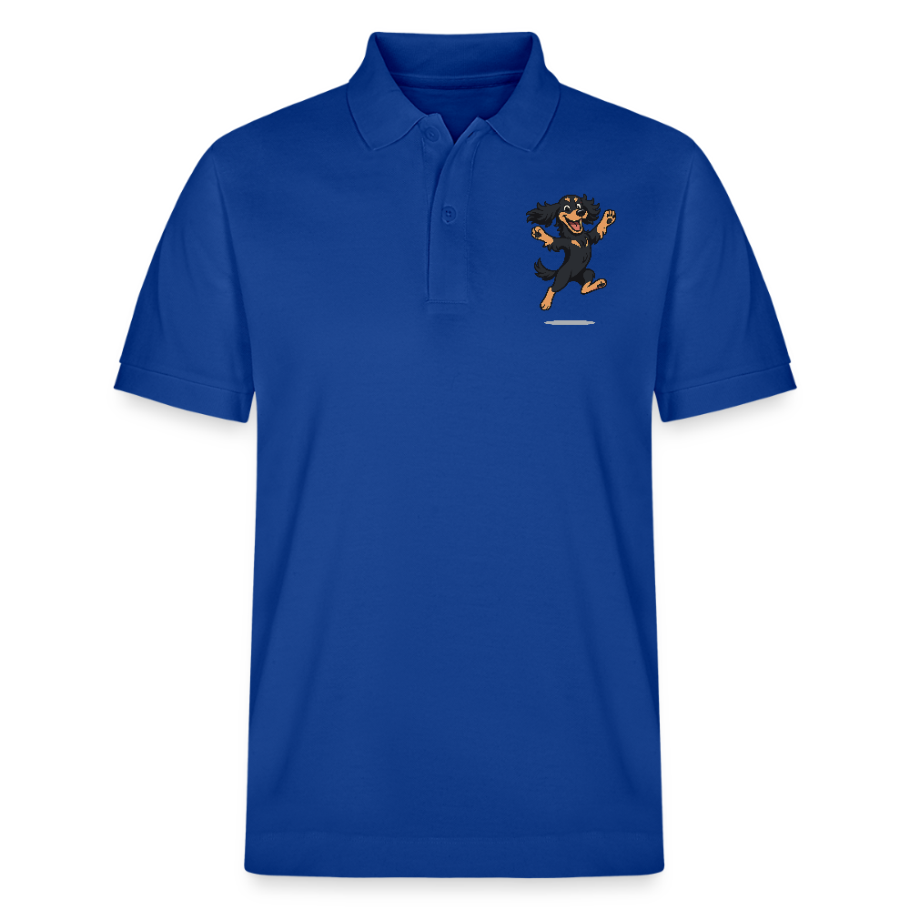 Cocker Spaniel Poloshirt - fröhlicher hüpfender Cartoon  – lustiges Hundemotiv voller Freude, Geschenkidee für Hundeliebhaber und Tierfreunde - Dunkelblau