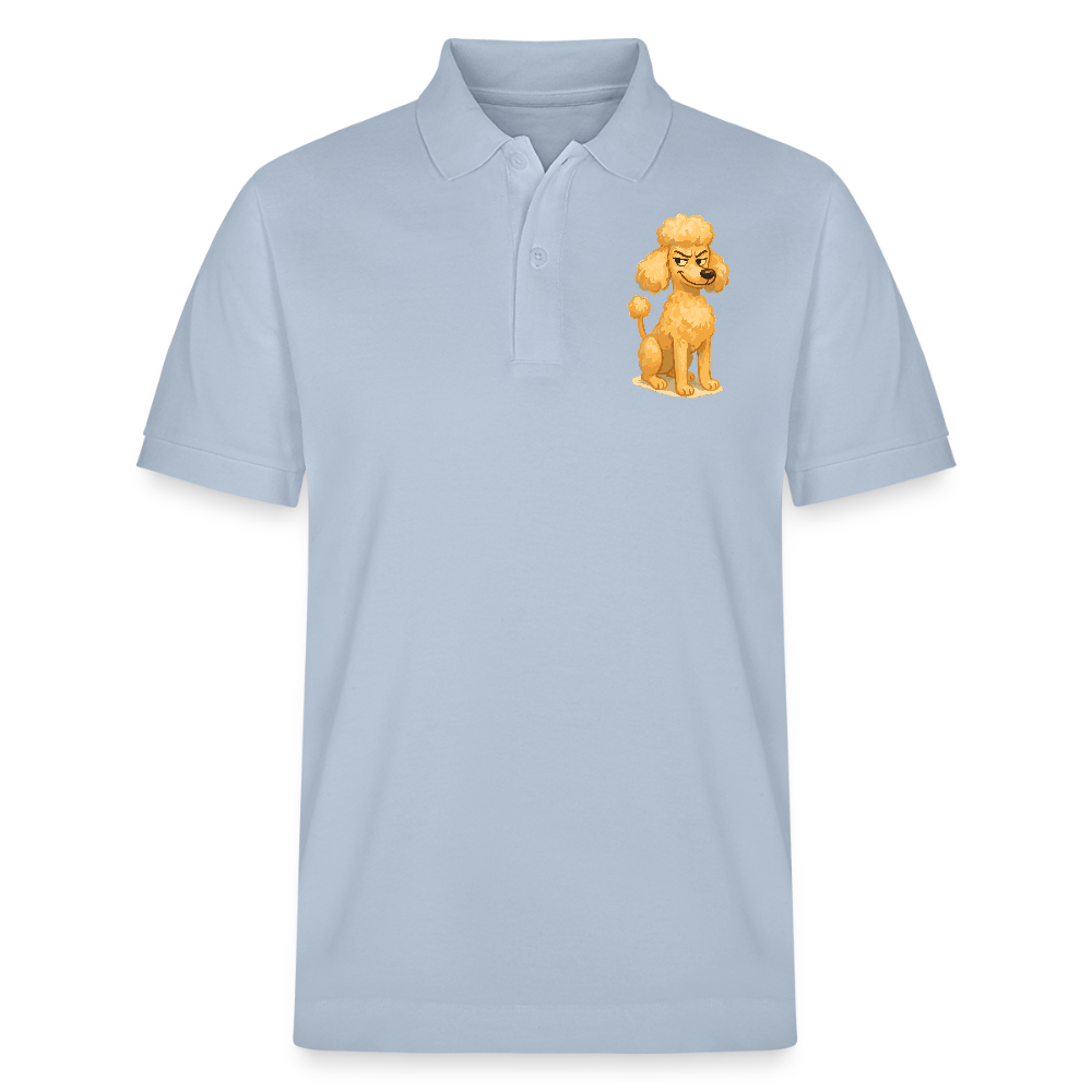 Frecher Pudel Poloshirt Cartoon im Malstil – Humorvolles Hundemotiv für Tierfreunde und Geschenkidee für Hundeliebhaber - sky Blue