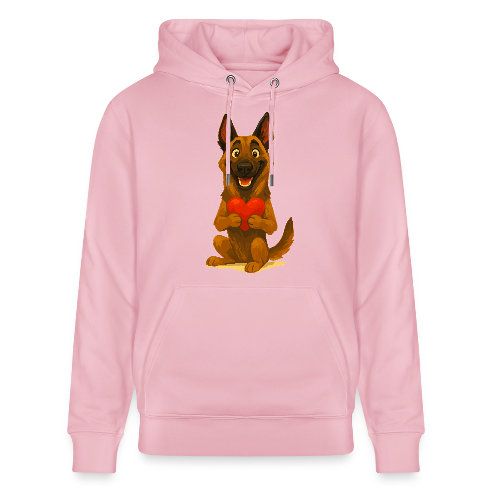Malinois Hoodie mit Herz Cartoon – liebevoller Belgischer Schäferhund als Hunde Motiv für Hundeliebhaber und Geschenkideen - Hellrosa