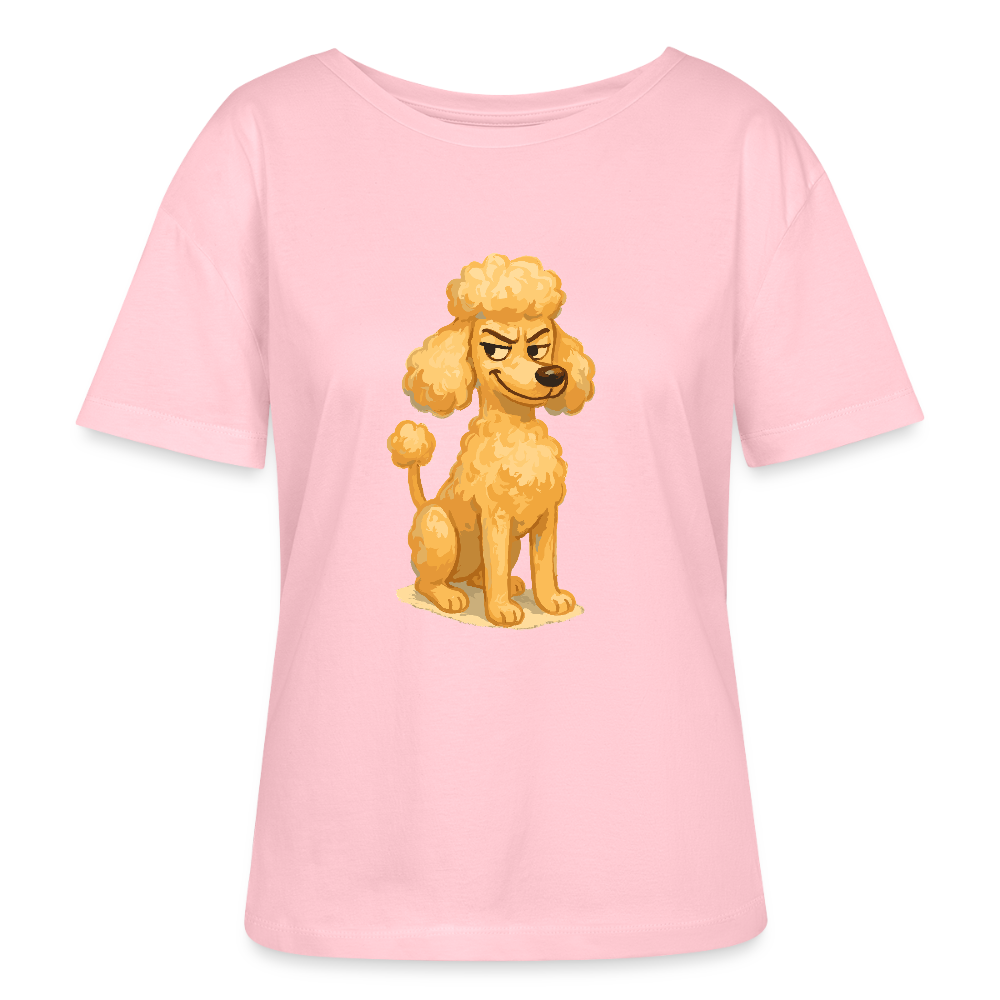 Frecher Pudel Shirt Cartoon im Malstil – Humorvolles Hundemotiv für Tierfreunde und Geschenkidee für Hundeliebhaber - Hellrosa