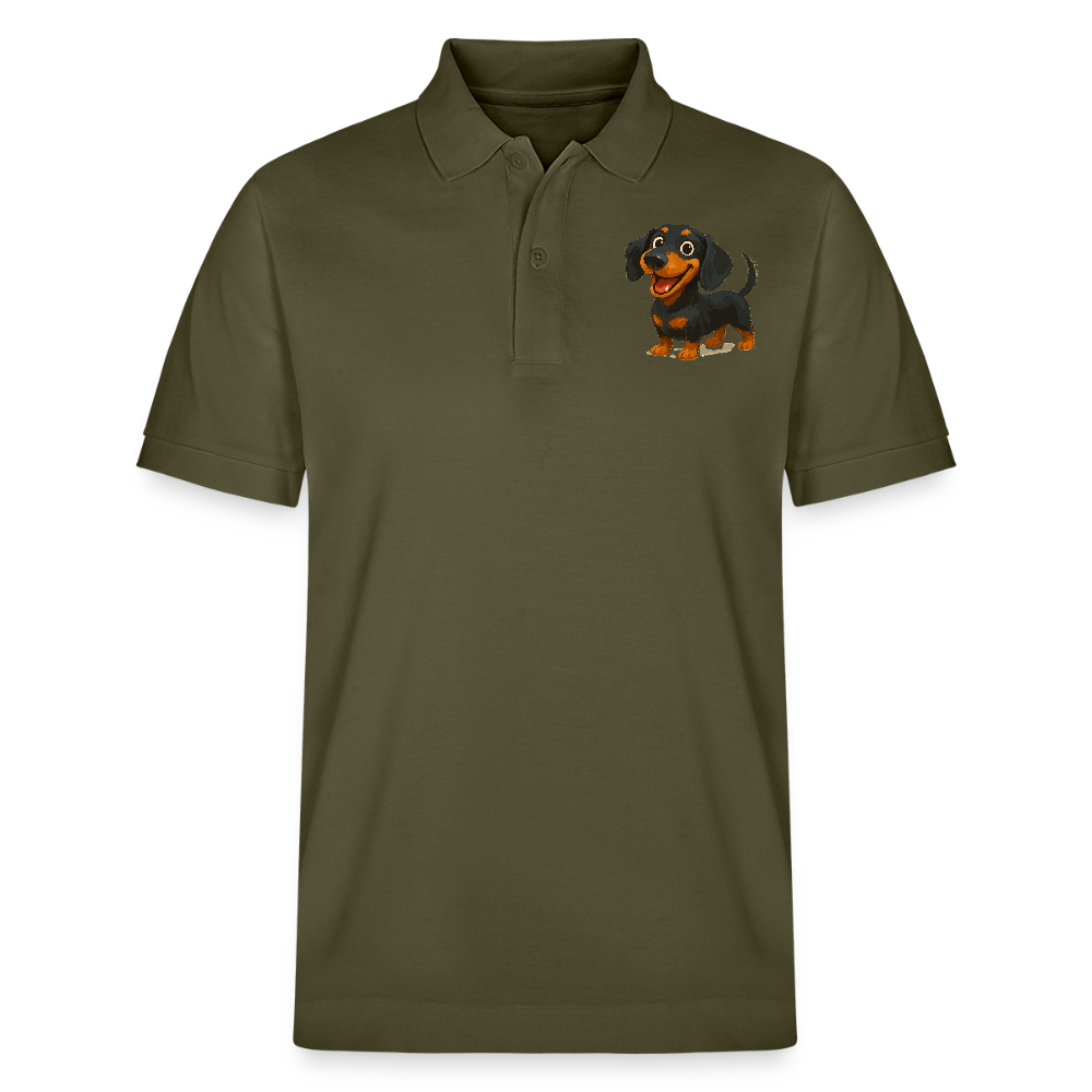 Dackel Poloshirt – Fröhlicher Cartoon Dachshund | Niedlicher Hund Pullover Geschenk für Hundefans - Khaki