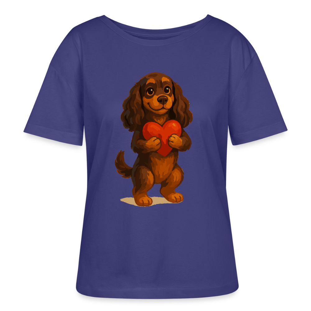 Cocker Spaniel Shirt mit Herz – Süßer Cartoon Hund, perfektes Motiv für Valentinstag und Hundeliebhaber - Dämmerung